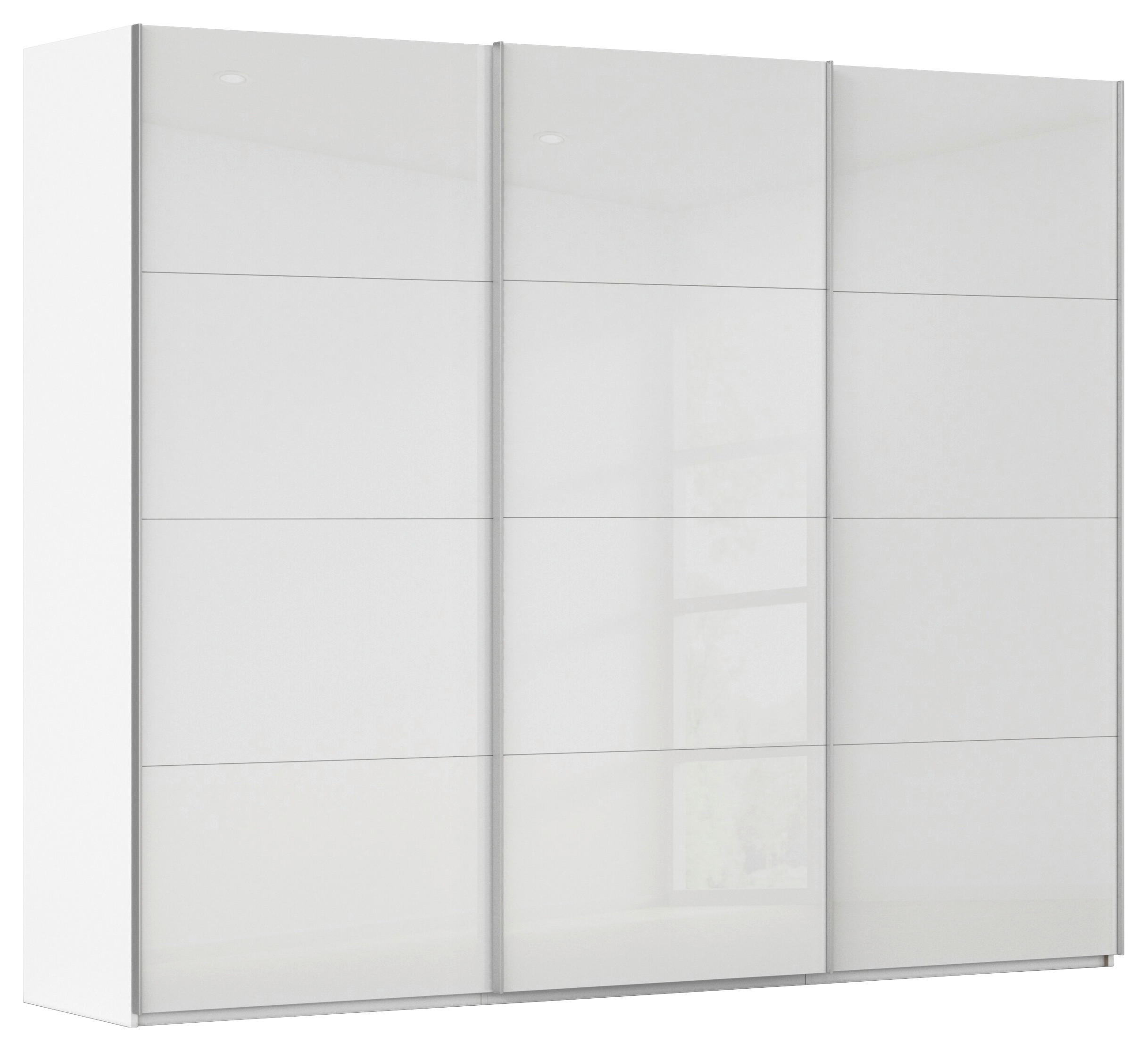 SCHWEBETÜRENSCHRANK 271/223/68 cm 3-türig Weiß  - Alufarben/Weiß, Basics, Glas/Holzwerkstoff (271/223/68cm) - Novel