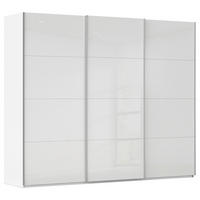 SCHWEBETÜRENSCHRANK 271/223/68 cm 3-türig Weiß  - Alufarben/Weiß, Basics, Glas/Holzwerkstoff (271/223/68cm) - Novel