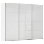 SCHWEBETÜRENSCHRANK 271/223/68 cm 3-türig Weiß, Weiß Hochglanz  - Weiß Hochglanz/Alufarben, Basics, Holzwerkstoff/Metall (271/223/68cm) - Novel