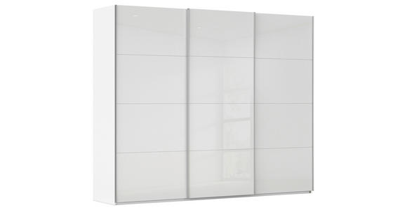 SCHWEBETÜRENSCHRANK 271/223/68 cm 3-türig Weiß, Weiß Hochglanz  - Weiß Hochglanz/Alufarben, Basics, Holzwerkstoff/Metall (271/223/68cm) - Novel
