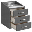 NACHTSCHRANK 47/61/46 cm  - Anthrazit/Silberfarben, Basics, Holzwerkstoff/Kunststoff (47/61/46cm) - Esposa