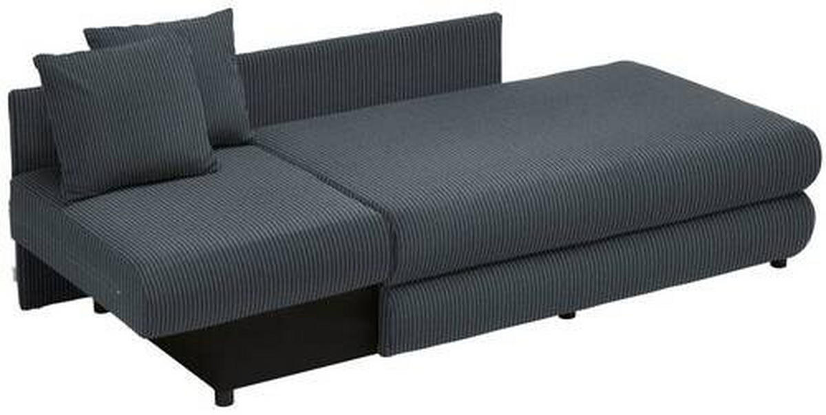RÉCAMIERE Grau Cord  - Schwarz/Grau, Design, Kunststoff/Textil (171/71-88/93cm) - Cantus