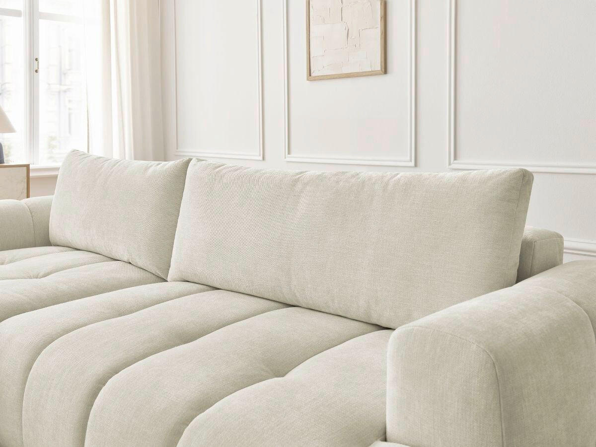 ECKSCHLAFSOFA FUJI Leinenoptik Beige  inkl.  - Beige/Schwarz, MODERN, Kunststoff/Textil (160/292cm)