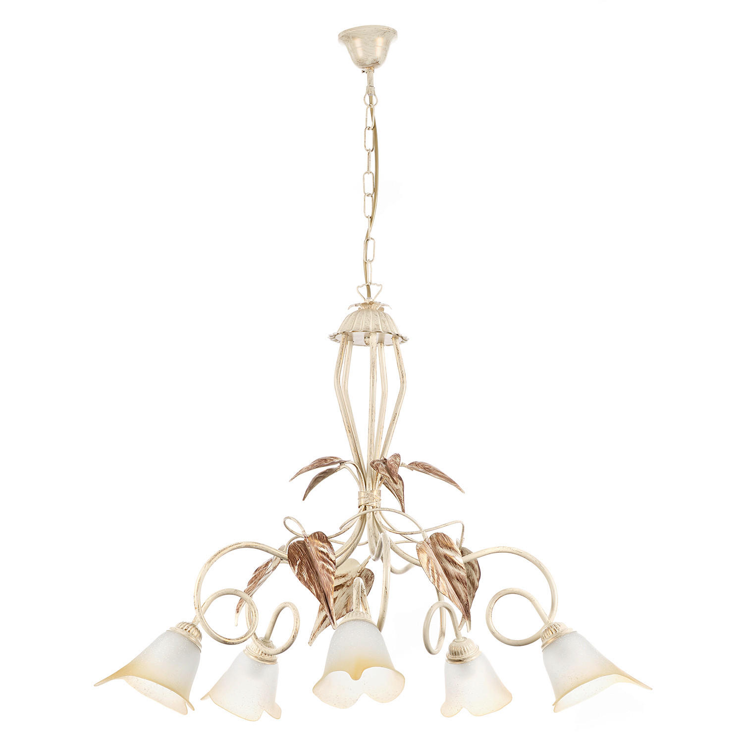 XXXLutz Kronleuchter Ivory Weiß, Beige 90x130x90 cm