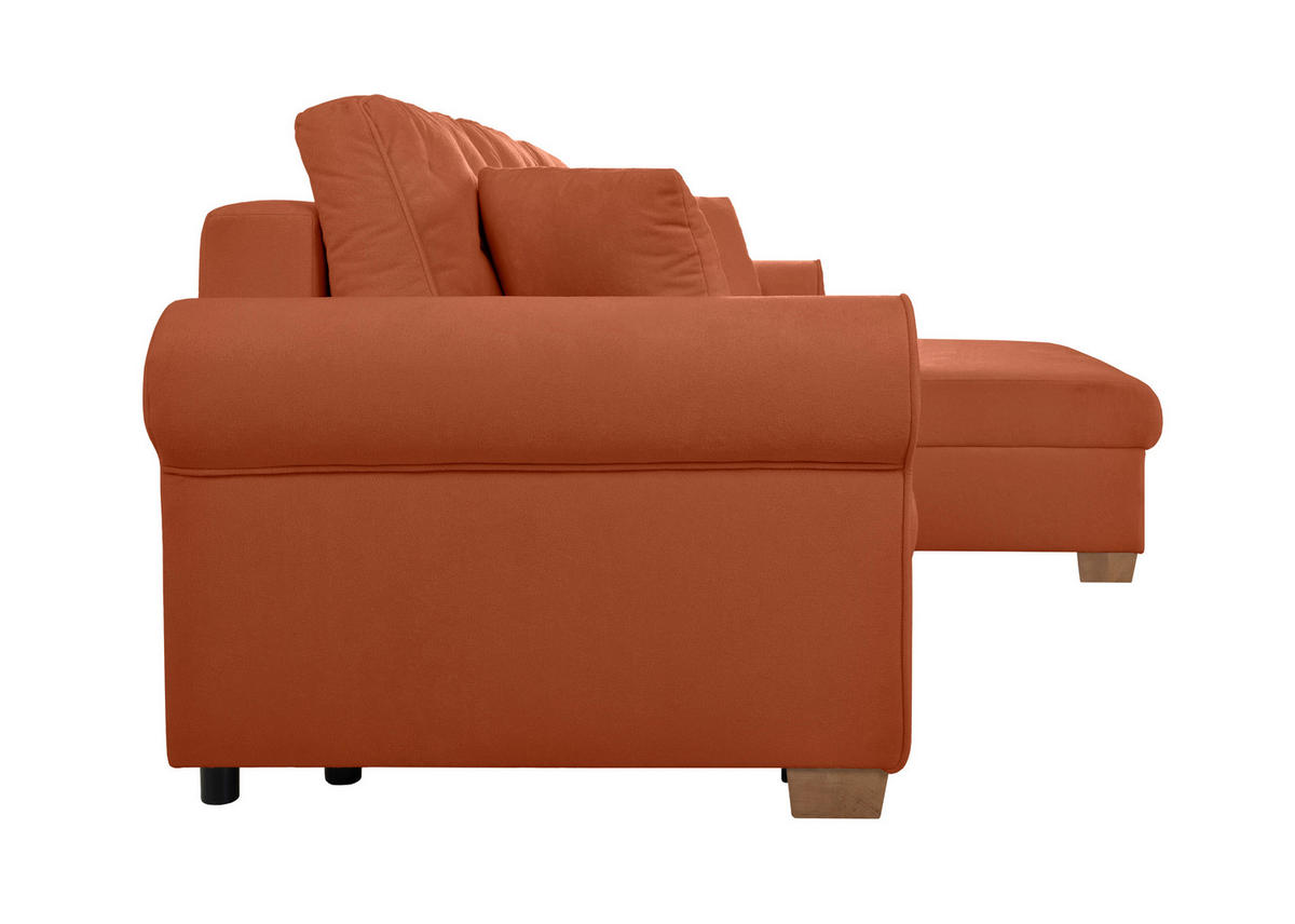 ECKSOFA Arles Rostfarben  - Rostfarben/Buchefarben, Design, Holz/Textil (266/161cm) - MID.YOU