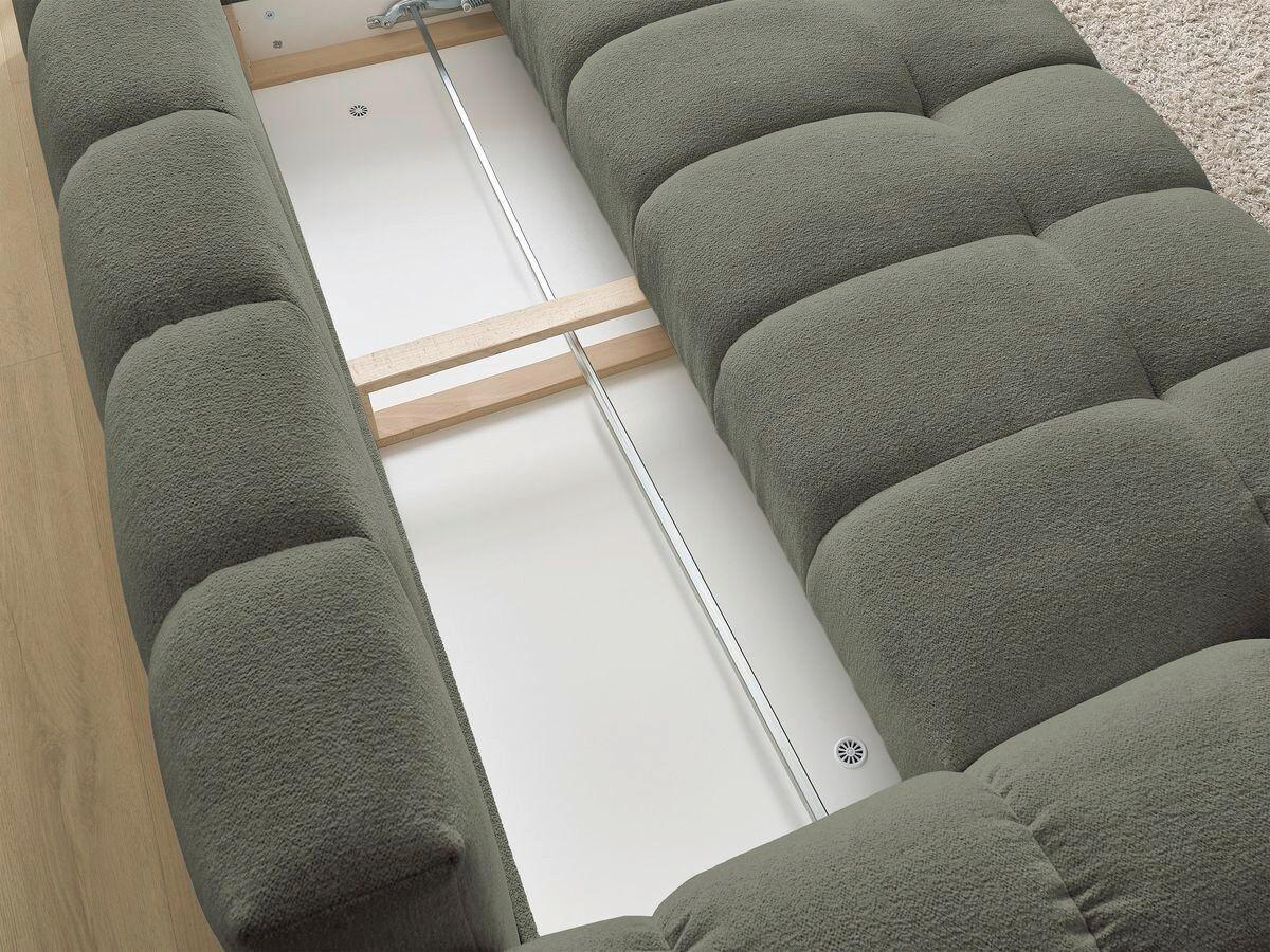 SCHLAFSOFA EVEREST  mit Armteil links, Armteil rechts Flachgewebe Grün  - Schwarz/Grün, MODERN, Kunststoff/Textil (278/115/90cm) - Livetastic