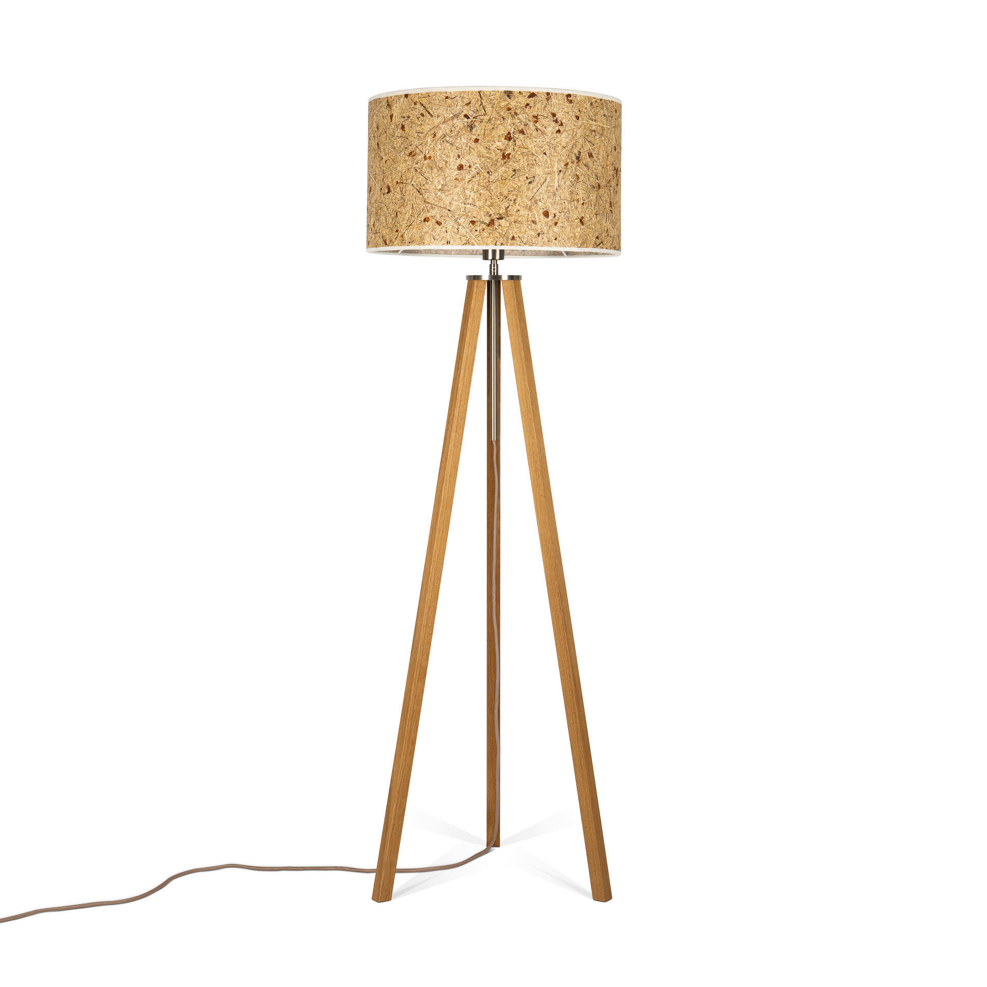 STEHLEUCHTE  50/150/50 cm   - Eichefarben/Rot, Basics, Naturmaterialien/Holz (50/150/50cm)