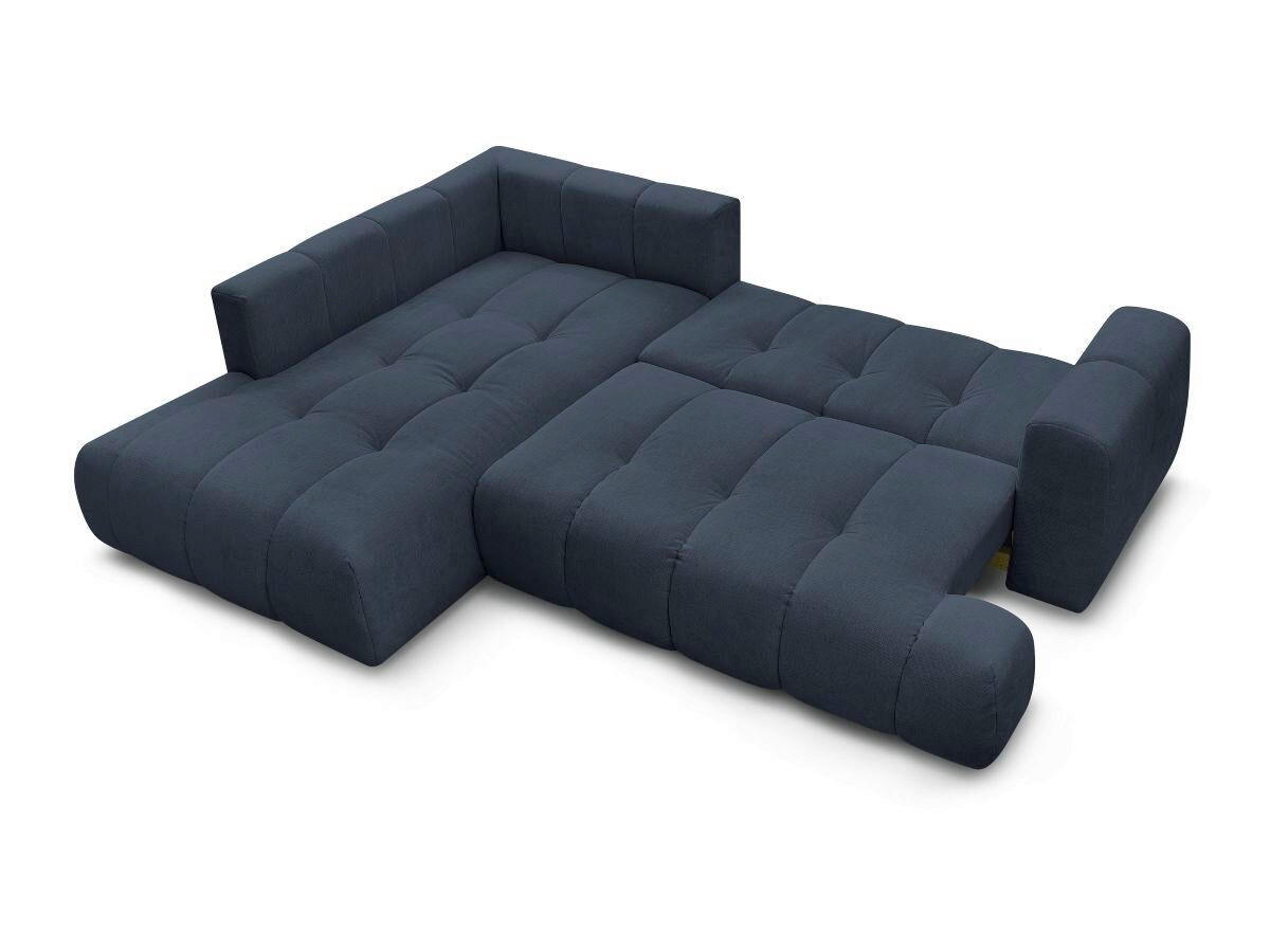 ECKSCHLAFSOFA FUJI Leinenoptik Dunkelblau  inkl.  - Schwarz/Dunkelblau, MODERN, Kunststoff/Textil (204/282cm)