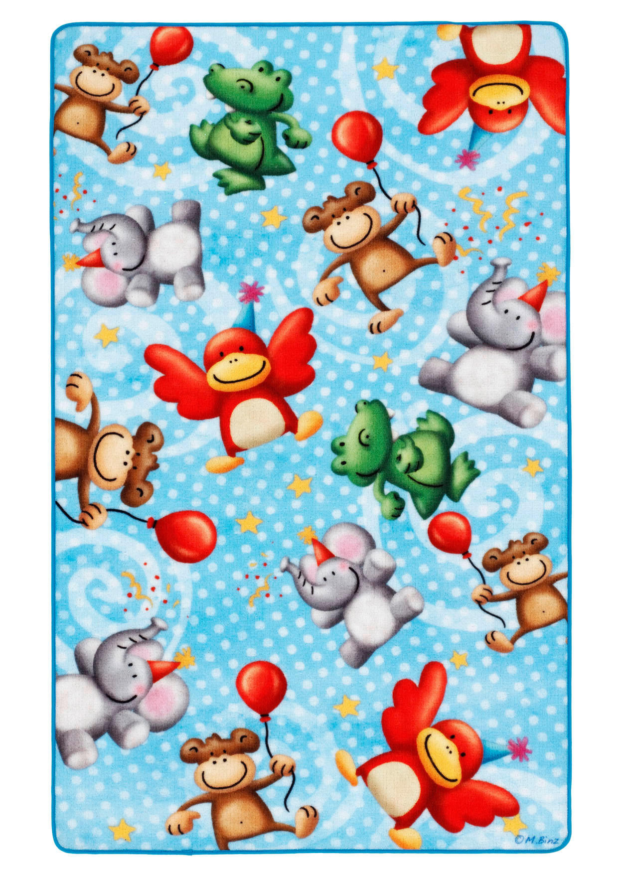 Ben'n'jen Kinderteppich Lovely Kids Mehrfarbig, Hellblau 67x125 cm