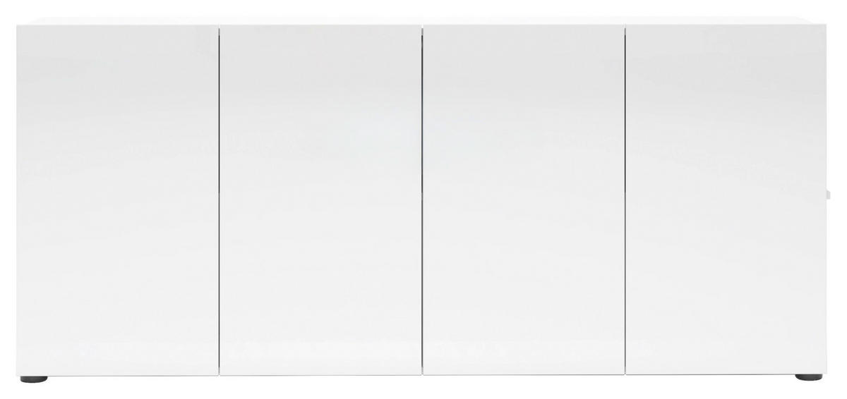 SIDEBOARD Mister 180/79/38 cm  - Weiss Hochglanz/Schwarz, Design, Holzwerkstoff/Kunststoff (180/79/38cm) - home24