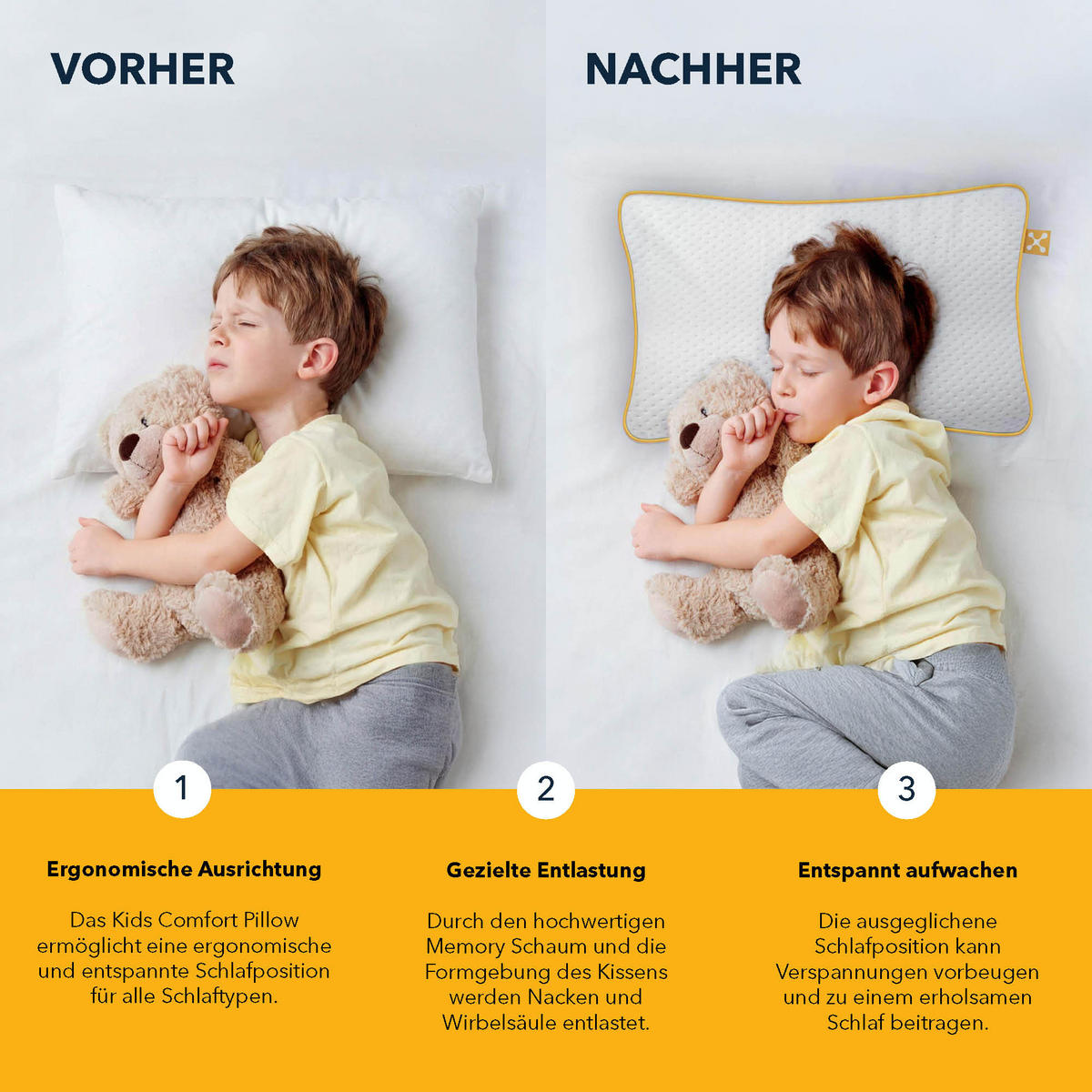 KINDER NACKENKISSEN COMFORT  - Basics, Textil (50/6/32cm) - Smartsleep