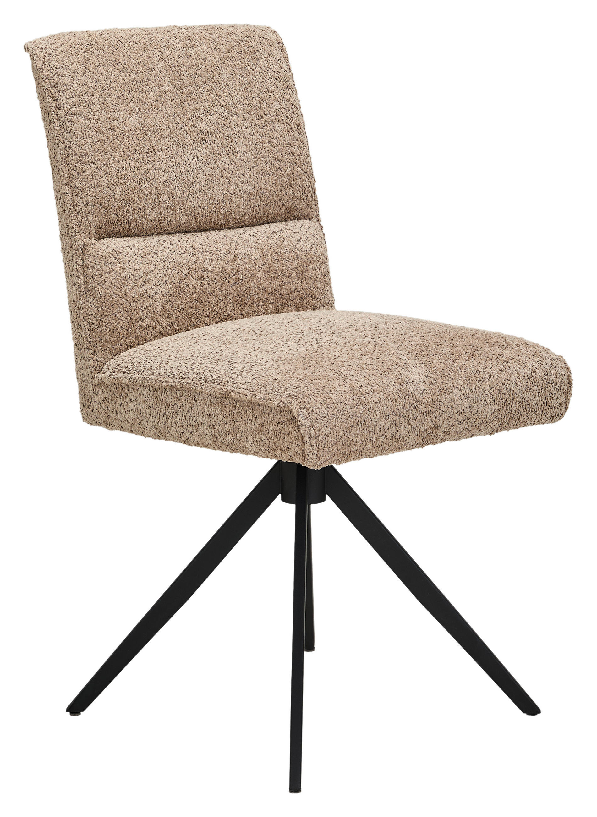 STUHL - Sandfarben/Schwarz, Design, Textil/Metall (48/91/67cm) - Moderano