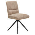 STUHL - Sandfarben/Schwarz, Design, Textil/Metall (48/91/67cm) - Moderano