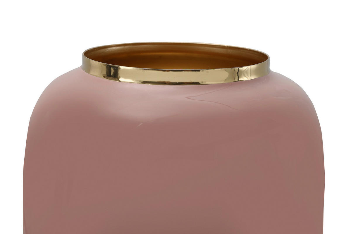 VASE  - Goldfarben/Rosa, Trend, Metall (20/20/20cm) - Kayoom