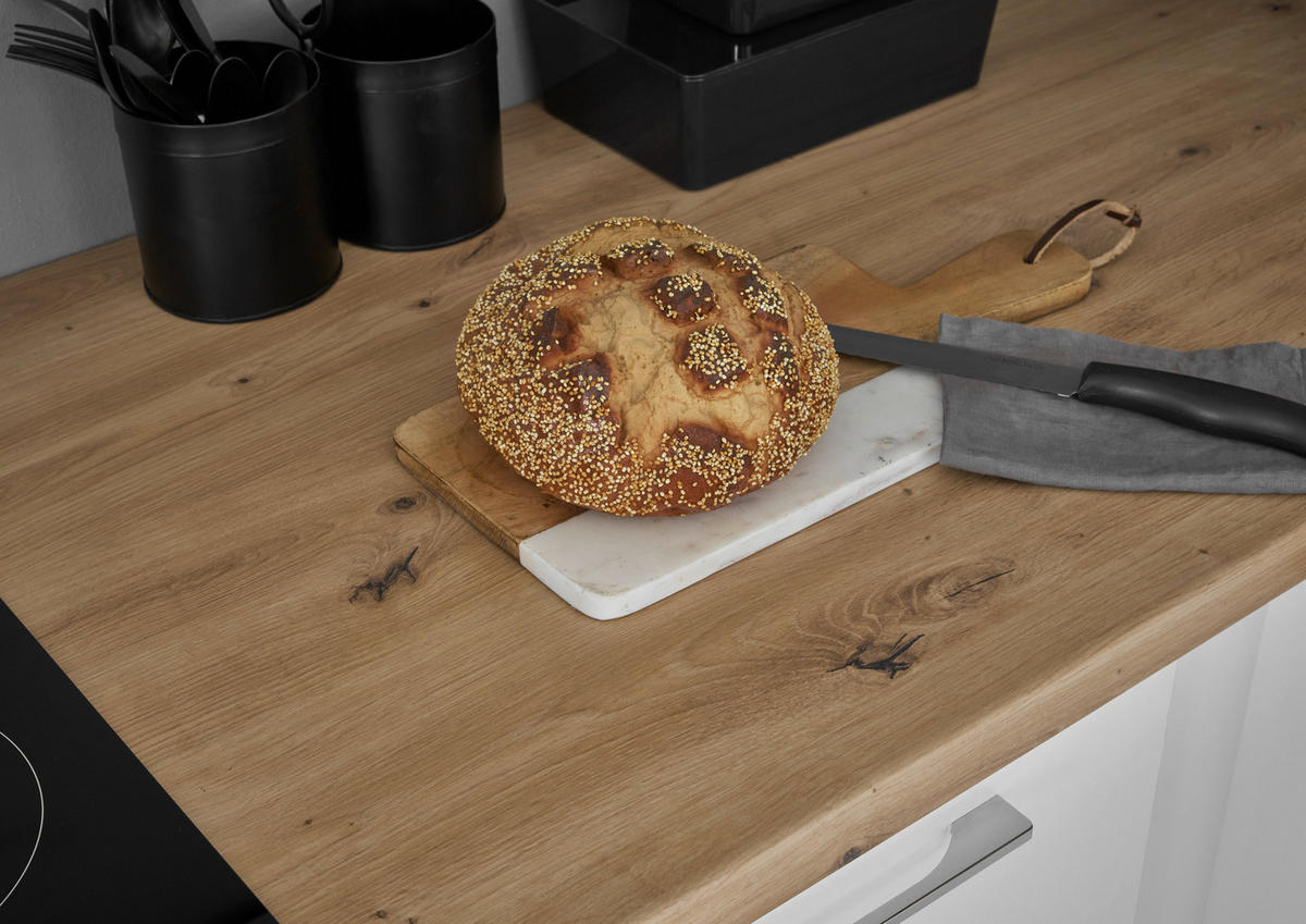 KUCHYNSKÝ BLOK BEZ SPOTREBIČO - biela/chrómová, Trend, kov/kompozitné drevo (220cm) - MID.YOU