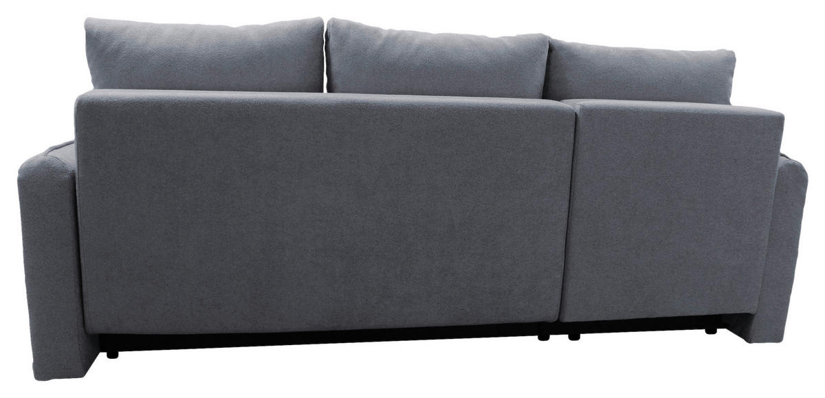 ECKSOFA in Struktur, Bouclé Grau  - Schwarz/Grau, Design, Kunststoff/Textil (143/209cm) - MID.YOU