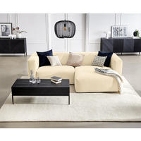 ECKSOFA in Struktur Beige  - Beige, Modern, Textil (255/72/160cm) - Trendmanufaktur