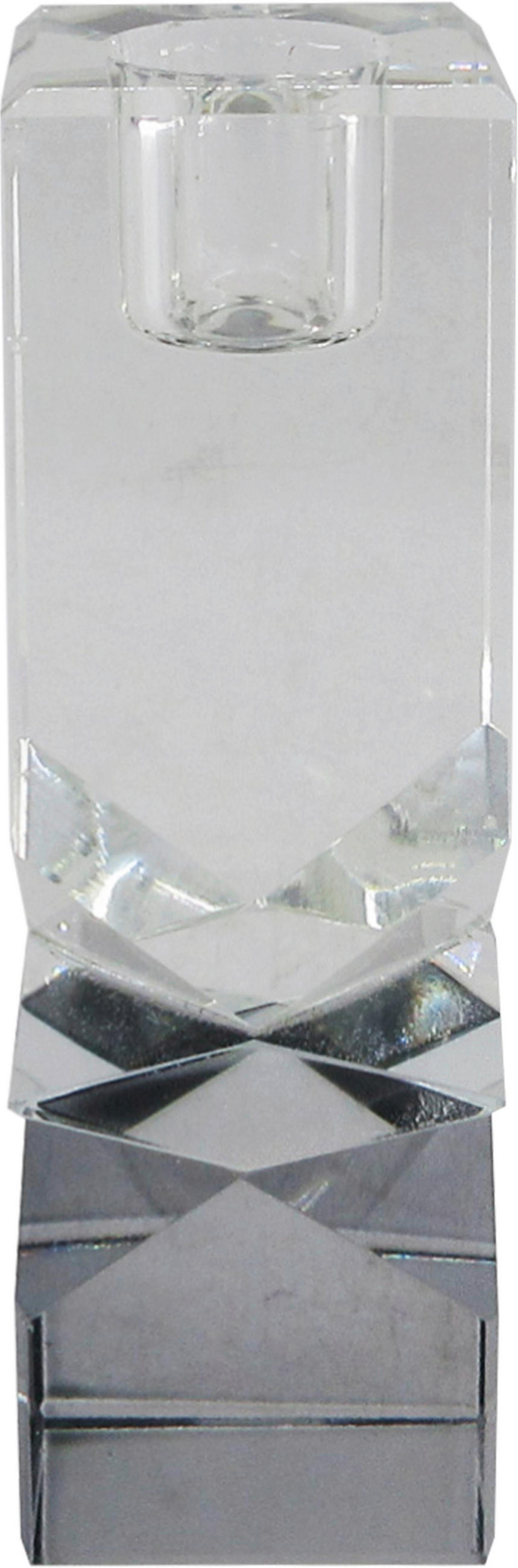 KERZENHALTER - Grau, Design, Glas (4/4/12cm) - Ambia Home