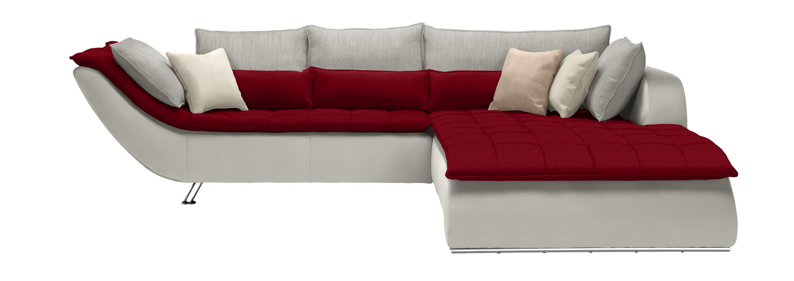 SOFFA i textil röd, vit, ljusgrå  - vit/röd, Design, metall/textil (300/220cm) - Livetastic