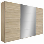 SCHWEBETÜRENSCHRANK  in Sonoma Eiche  - Silberfarben/Sonoma Eiche, Design, Glas/Holzwerkstoff (315/229/62cm) - Xora