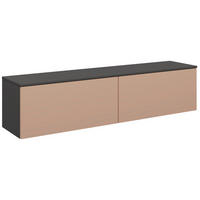 LOWBOARD  160,3/37,6/37,4 cm  individuell planbar, Beimöbel erhältlich, hängend, in verschiedenen Größen erhältlich, in verschiedenen Holzdekoren erhältlich  - Schieferfarben/Koralle, Design, Holzwerkstoff (160,3/37,6/37,4cm) - Celina Home