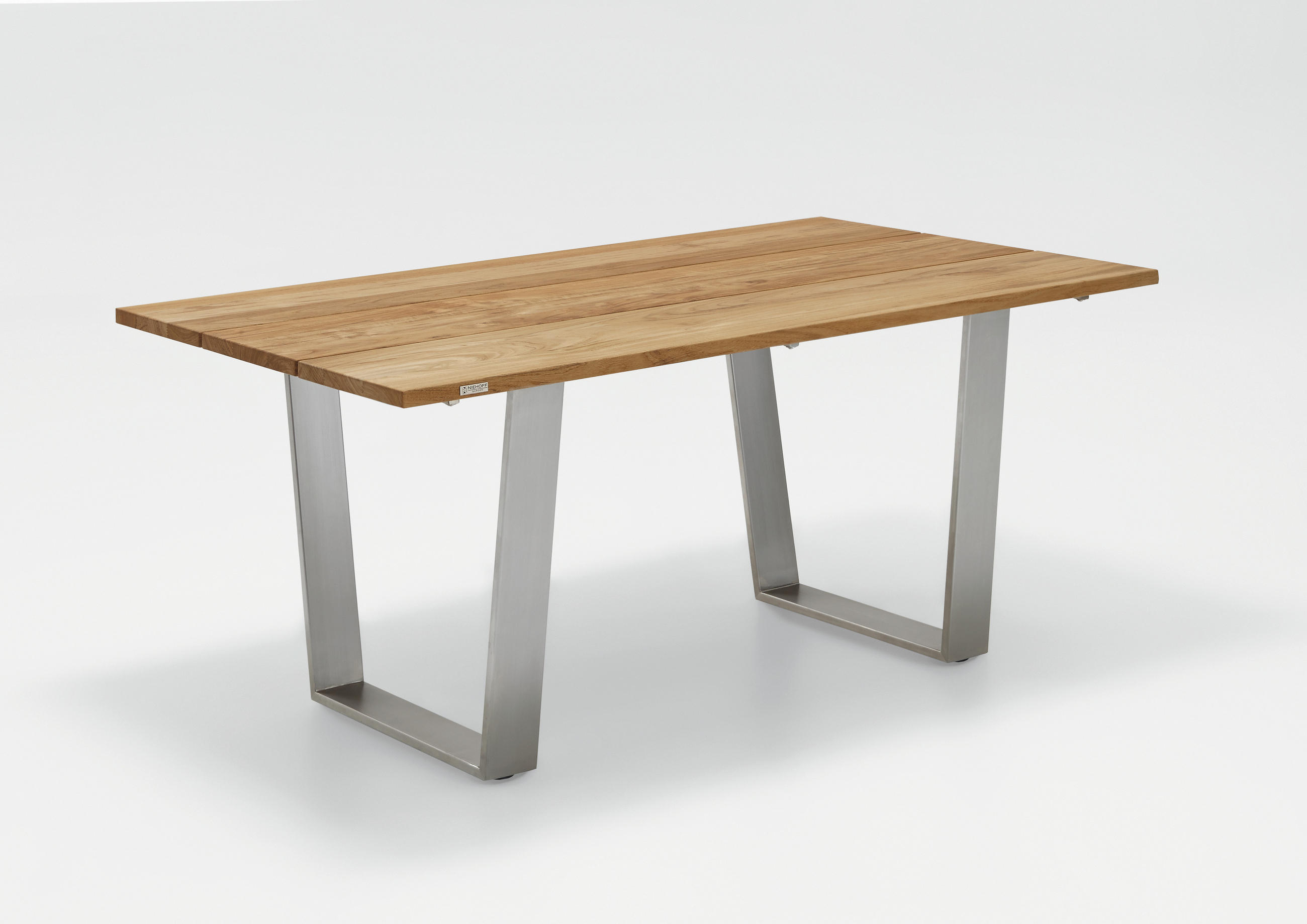 Niehoff Garden Gartentisch Edelstahl, Teak 95x76x180 cm