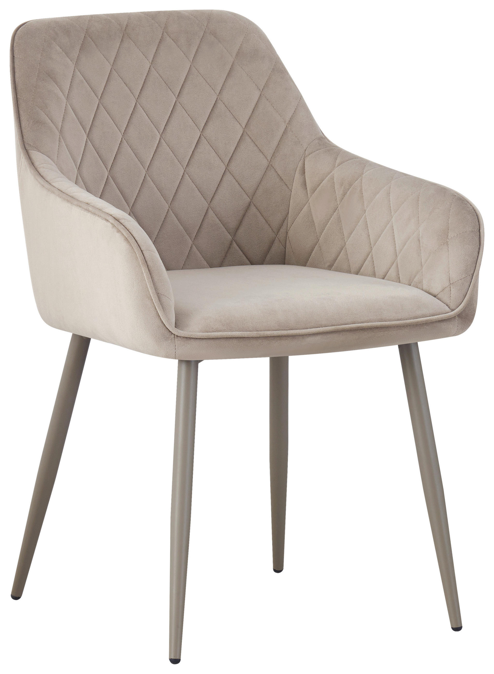 ARMLEHNSTUHL  in Eisen Samt  - Taupe, Design, Textil/Metall (56/82.5/61.5cm) - Novel