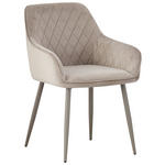 ARMLEHNSTUHL  in Eisen Samt  - Taupe, Design, Textil/Metall (56/82.5/61.5cm) - Novel