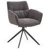 ARMLEHNSTUHL  in Eisen Webstoff  - Anthrazit/Schwarz, Design, Textil/Metall (60/83,5/65cm) - Valdera