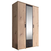 DREHTÜRENSCHRANK 120/196/53,5 cm 3-türig Anthrazit, Eichefarben  - Eichefarben/Anthrazit, Basics, Glas/Holzwerkstoff (120/196/53,5cm) - MID.YOU