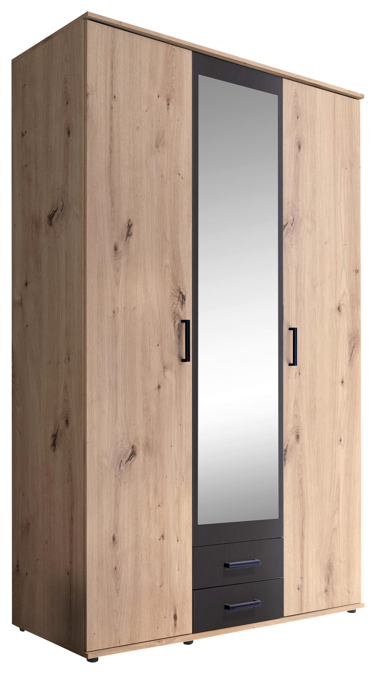 Mid.you Drehtürenschrank Anthrazit, Eiche 120x196x53.5 cm