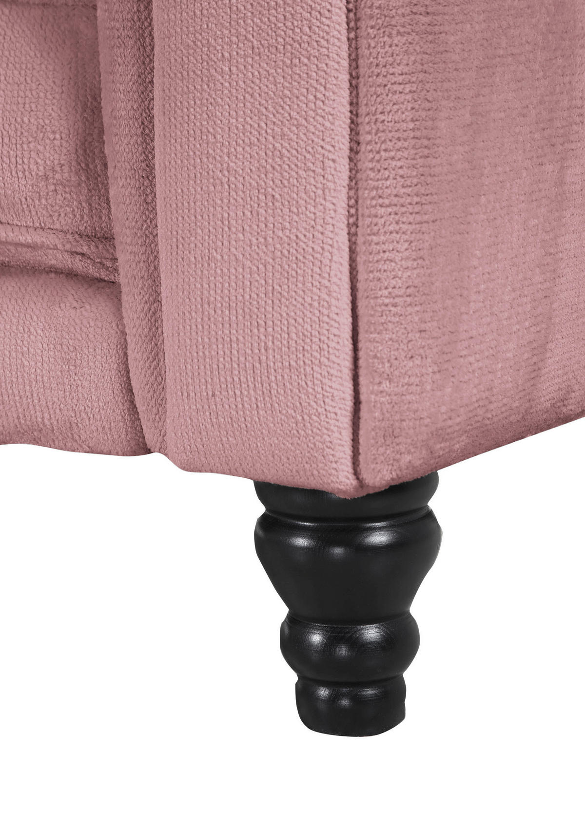 ECKSOFA in Plüsch Rosa  160/260 cm  - Dunkelbraun/Rosa, Design, Holz/Textil (160/260cm) - MID.YOU
