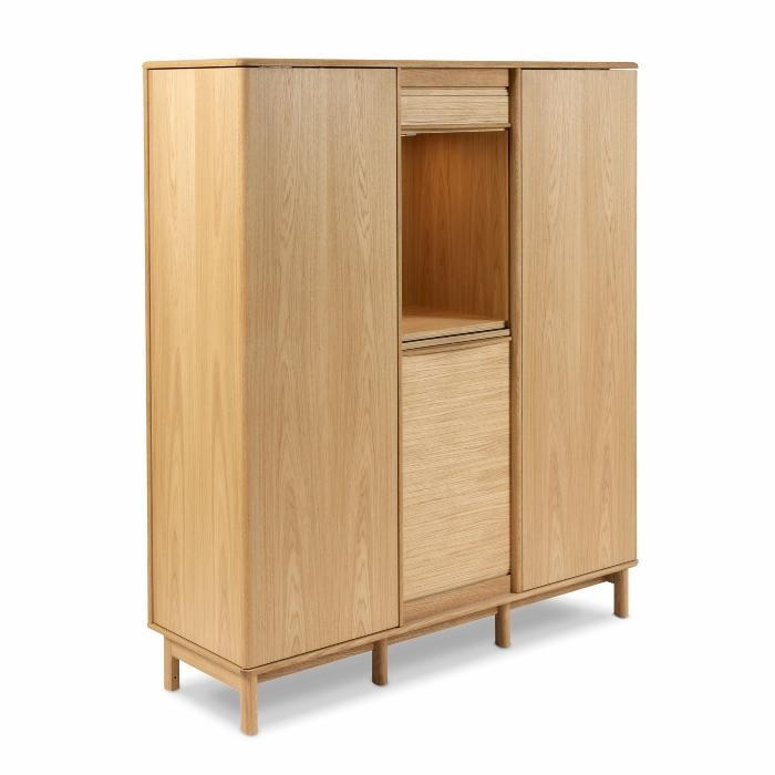 HÖG BYRÅ  124/145/41 cm 2 låda(or)  - ekfärgad, Design, trä (124/145/41cm) - Skovby