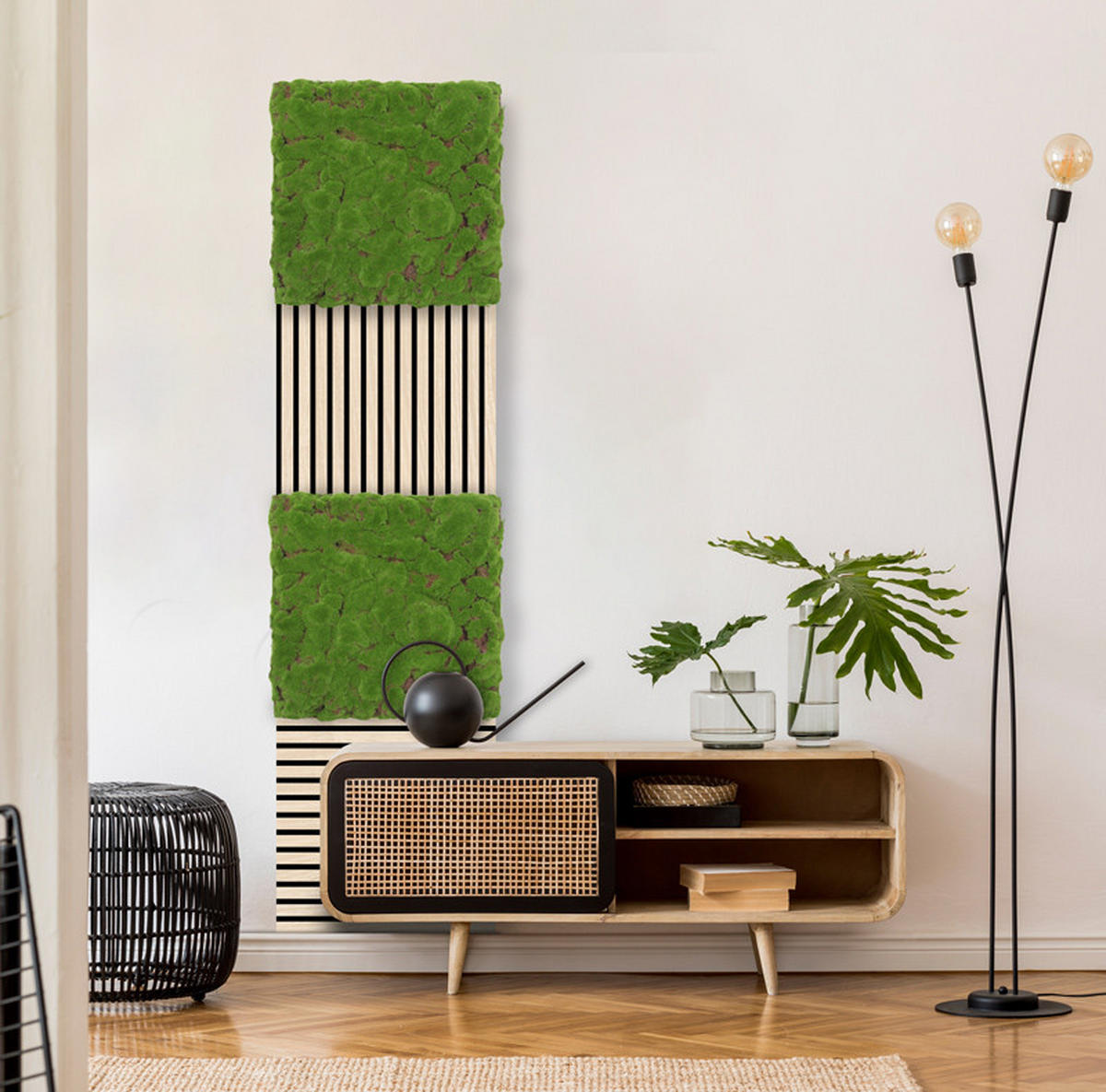 AKUSTIKPANEEL Modular Wall System Design Moos 52/52/2,6 cm  - Hellgrün, KONVENTIONELL, Naturmaterialien (52/52/2,6cm) - Jangal