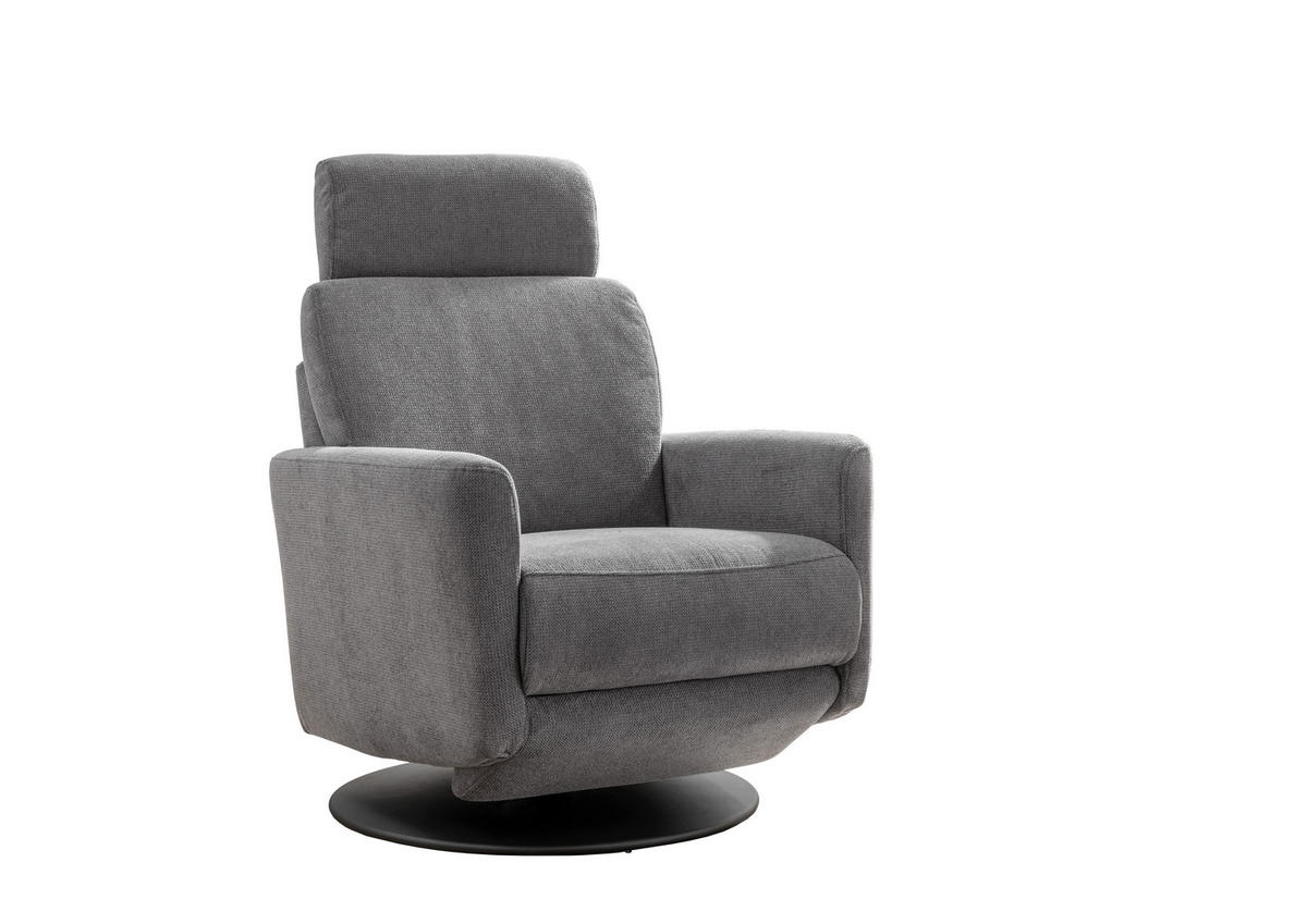 RELAXSESSEL in Textil Dunkelgrau  - Dunkelgrau/Schwarz, Modern, Textil/Metall (77/105/87-154cm) - Livetastic