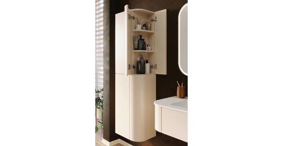 HOCHSCHRANK 45/160/30 cm  - Kaschmir, KONVENTIONELL, Glas/Holzwerkstoff (45/160/30cm) - Novel