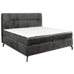 BOXSPRINGBETT 160/200 cm,  in Anthrazit, Topper, H2 + H2 = mittel  - Anthrazit/Schwarz, Design, Textil/Metall (160/200cm) - Esposa