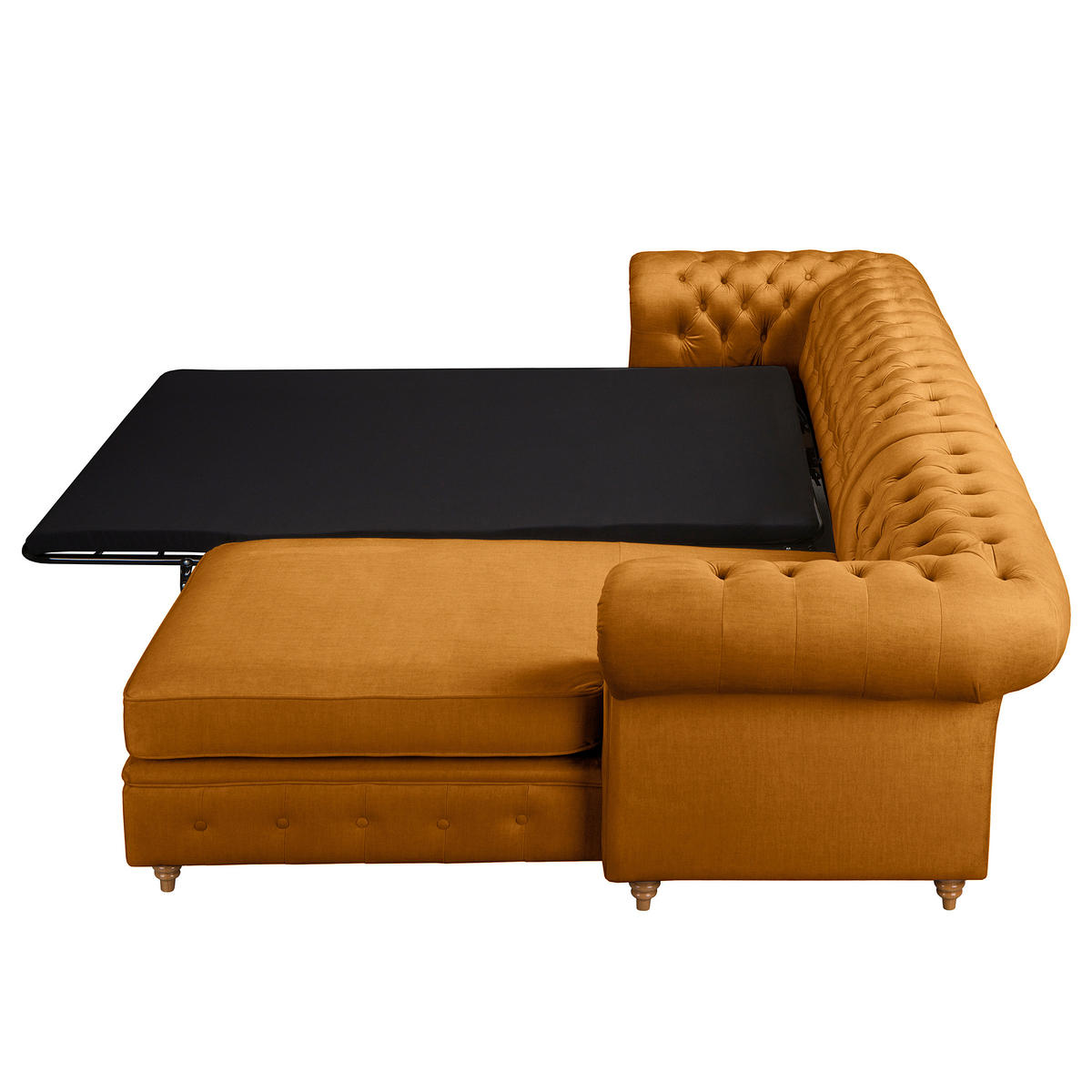 ECKSOFA Laura Bernsteinfarben Mikrofaser  - Bernsteinfarben/Creme, Design, Holz/Textil (284/182cm) - P & B