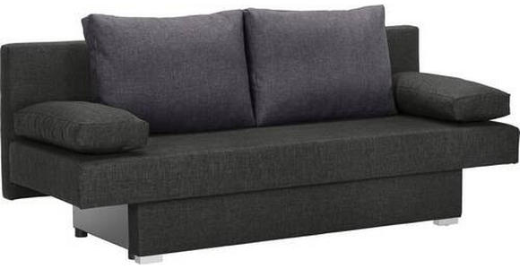 SCHLAFSOFA in Webstoff Schwarz, Dunkelgrau  - Dunkelgrau/Alufarben, Design, Kunststoff/Textil (190/74-86/80cm) - Carryhome