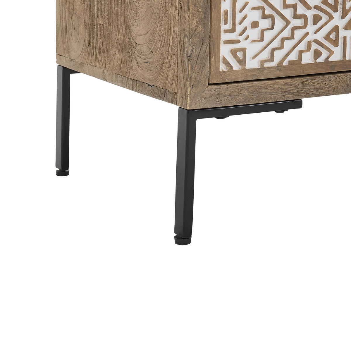 SIDEBOARD  in 145/85/40 cm  - Schwarz/Weiß, Natur, Holz/Metall (145/85/40cm) - Livetastic