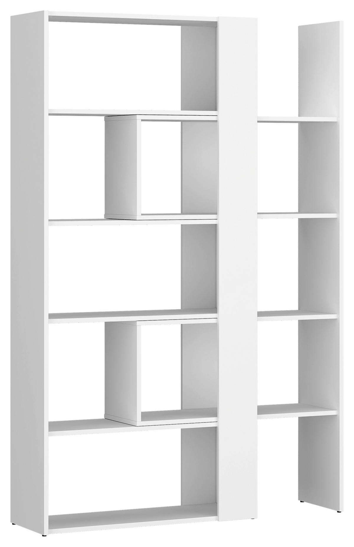 REGÁL, biela, 82-146/180/35 cm - biela, Modern, kompozitné drevo/plast (82-146/180/35cm) - Modern Living