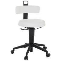 KONTORSPALL  vit  - vit/svart, Basics, läder/plast (40/74-86/46cm) - MID.YOU