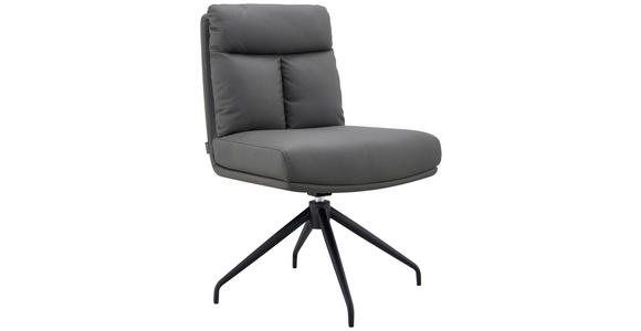 STUHL  , Sitzfläche 360° drehbar, automatische Rückholfunktion  , Mikrofaser  ,  - Schwarz/Grau, Design, Textil/Metall (51,5/92,5/66cm) - Novel