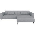 ECKSOFA  in Chenille Grau  300/190 cm  - Hellbraun/Schwarz, MODERN, Textil/Metall (300/190cm) - Carryhome