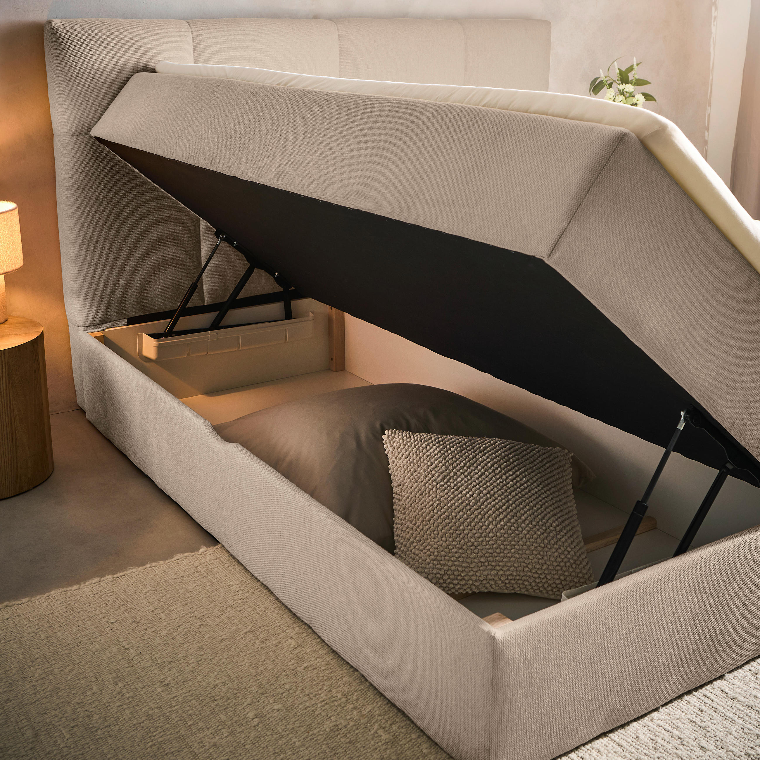 BOXBETT 180/200 cm  in Taupe  - Taupe, KONVENTIONELL, Textil (180/200cm) - Boxxx