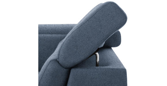 WOHNLANDSCHAFT inkl.Funktionen Blau Webstoff  - Blau/Silberfarben, Design, Textil/Metall (168/320/226cm) - Xora