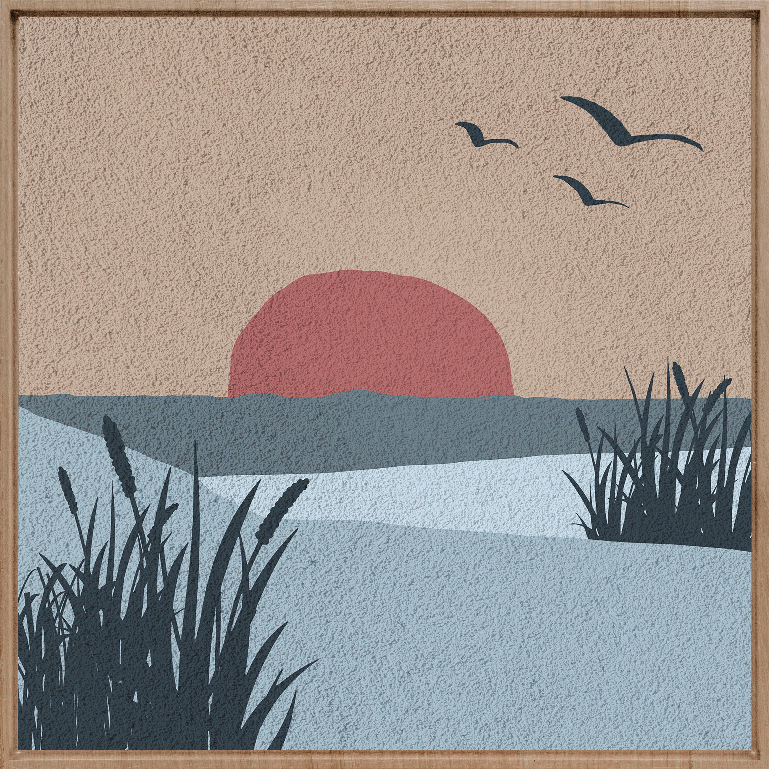 Wandkraft Bild Dunes Mehrfarbig 100x100x10 cm