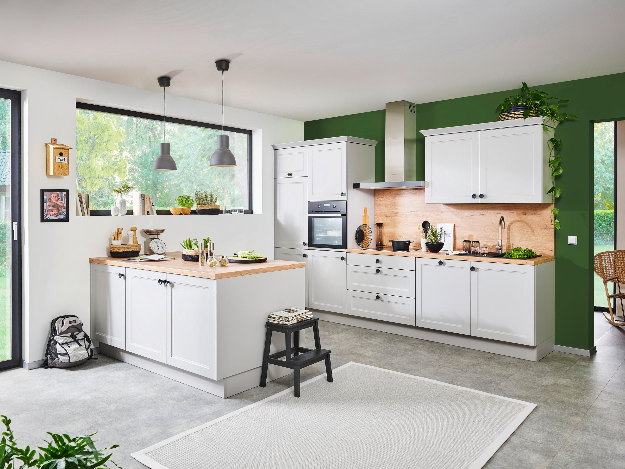 EINBAUKÜCHE CASPER  - Grau, LIFESTYLE, Holzwerkstoff - Celina