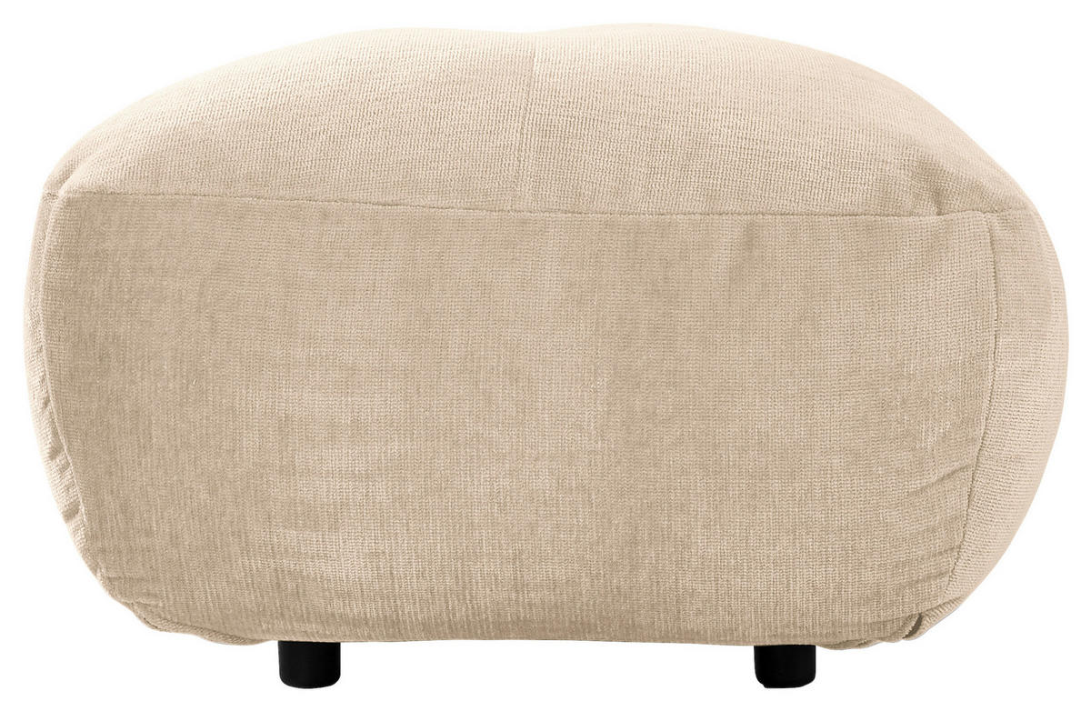 HOCKER in Textil Creme  - Creme/Schwarz, Modern, Kunststoff/Textil (102/46/65cm) - Trendmanufaktur