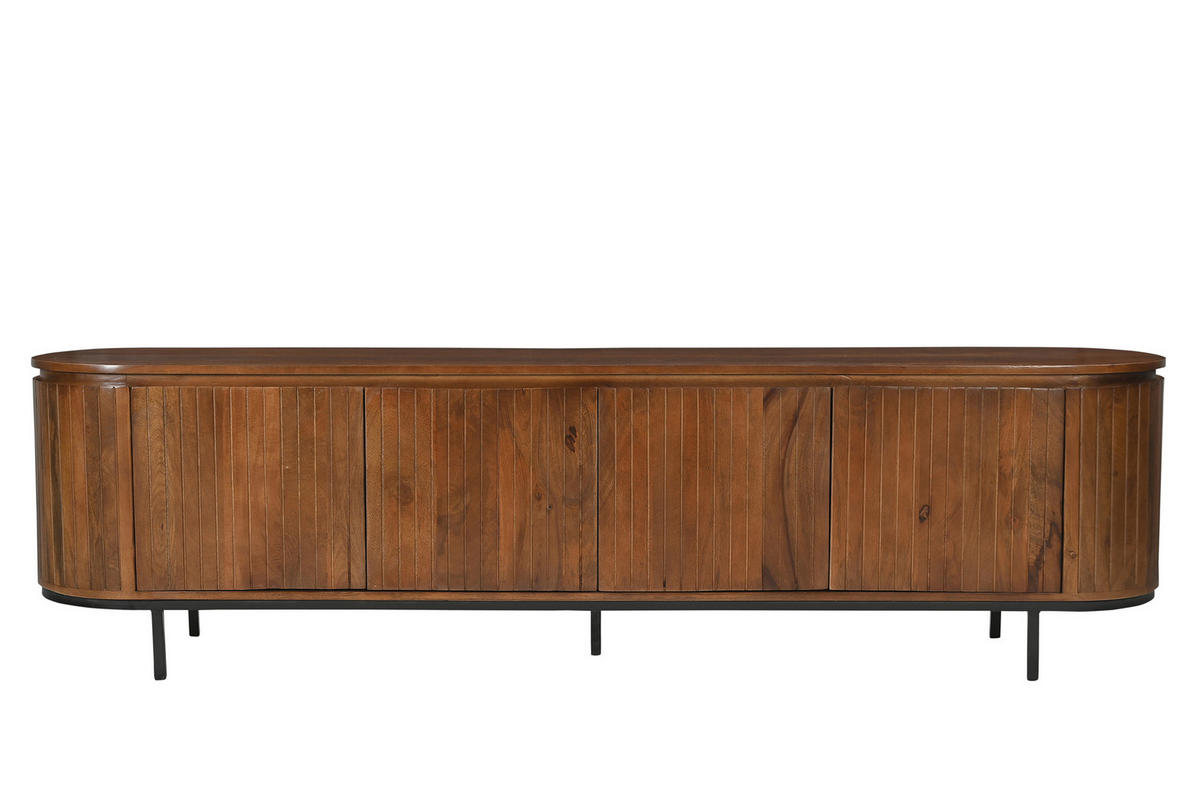 LOWBOARD  210/56/43 cm   - Schwarz/Naturfarben, Design, Holz/Metall (210/56/43cm) - MID.YOU